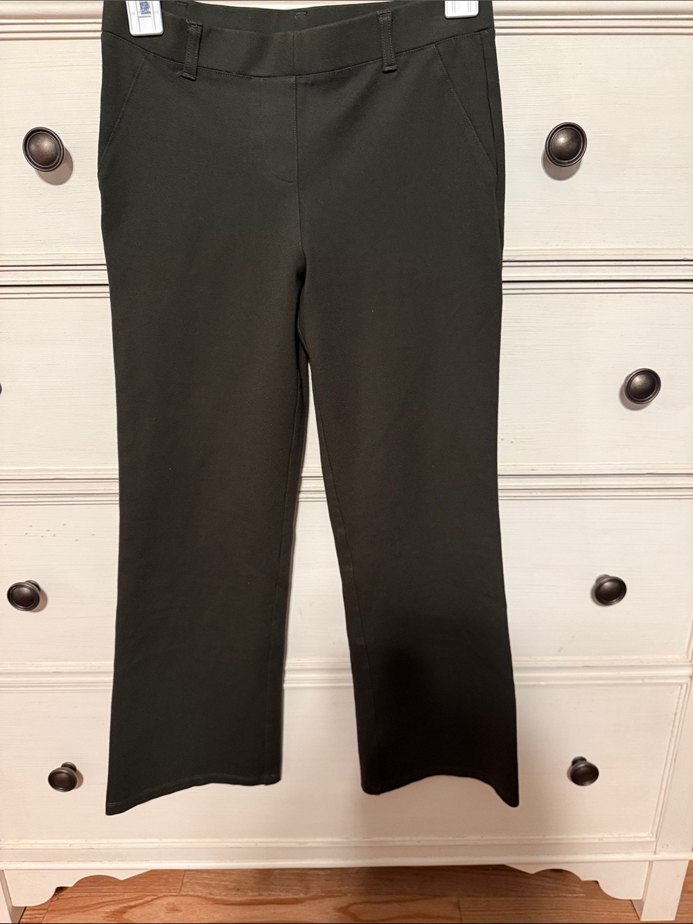 Quince Olive Green Pull-On Boot-Cut Pants